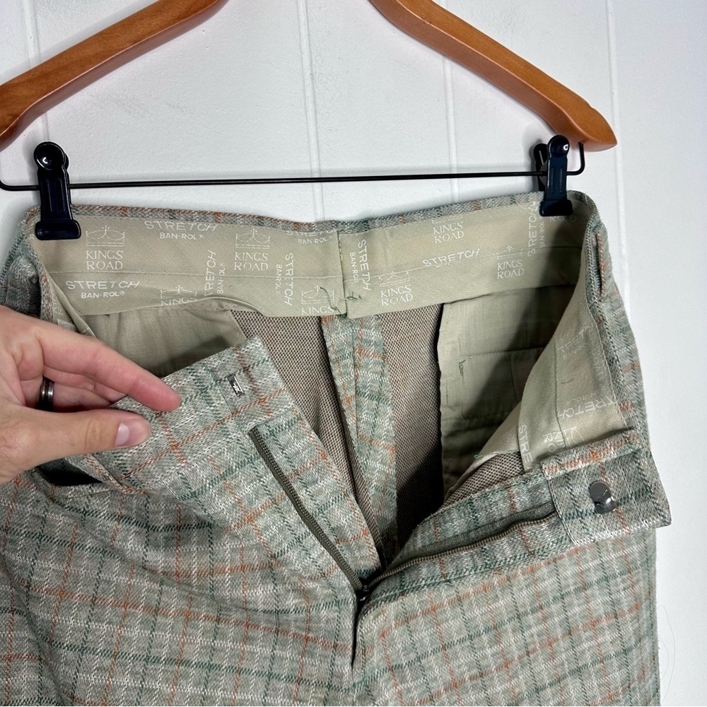 Vintage 70s Sears Kings Road Double Knit Flare Pants Retro - Picture 5 of 12